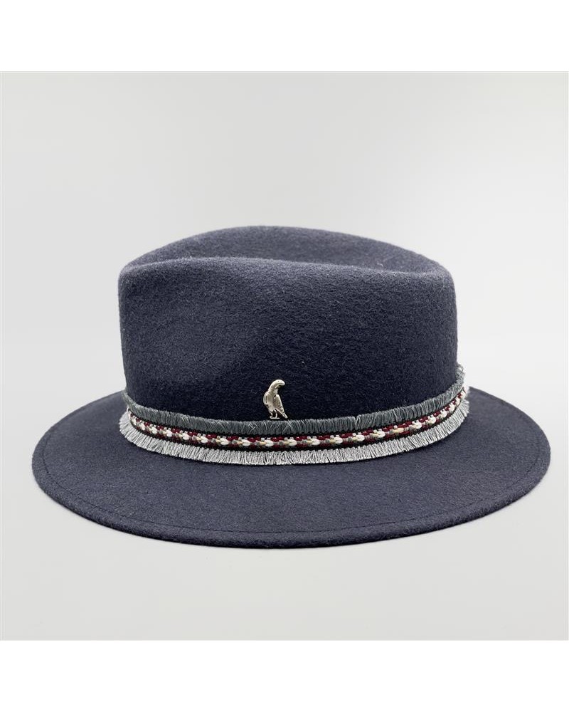 blue Indiana - grey fringe